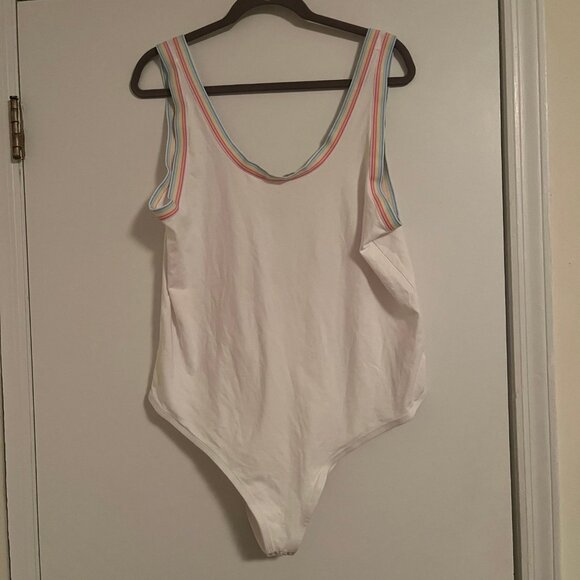 Torrid Size 3 White Bodysuit with Rainbow Trim - Picture 8 of 10